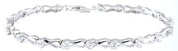 925 sterling silver platinum finish brilliant fashion bracelet