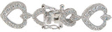 925 sterling silver rhodium finish cz heart antique style bracelet 1 25 ct