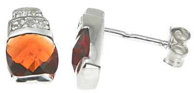 925 sterling silver rhodium finish simulated agate crystal cushion cut fashion earrings