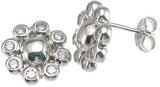 925 sterling silver rhodium finish cz bezel earrings