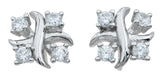 925 sterling silver stud xo earrings 0 75 ct