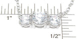 925 sterling silver rhodium finish cz brilliant three stone fashion necklace 1 5 ct