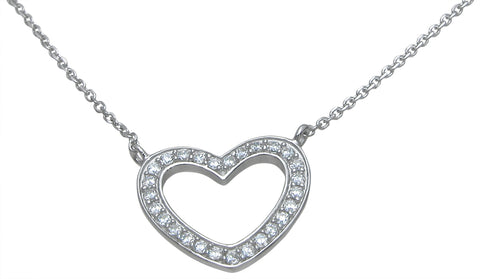 925 sterling silver heart necklace 75 ct