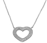925 sterling silver heart necklace 2 ct