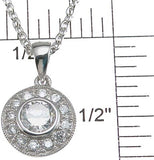 925 sterling silver rhodium finish cz antique style pave pendant