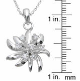 925 sterling silver fashion flower pendant 0 25 ct
