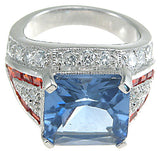 925 sterling silver rhodium finish emerald cut antique style anniversary ring