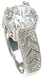 925 sterling silver rhodium finish cz antique style pave wedding ring antique style 3 ct