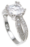 925 sterling silver rhodium finish cz princess antique style wedding ring antique style 1 1 2 ct