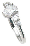 925 sterling silver rhodium finish cz pear shape prong engagement ring