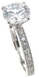 925 sterling silver rhodium finish cz brilliant pave engagement ring
