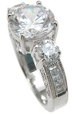 925 sterling silver rhodium finish cz three stone wedding ring