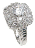 925 sterling silver rhodium finish cz antique style anniversary ring