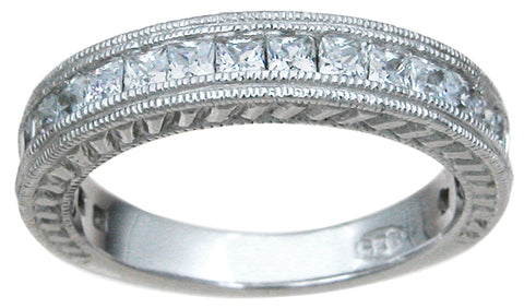925 sterling silver wedding band antique style 1 4 ct