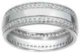 925 sterling silver mens wedding band 0 75 ct