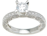 925 sterling silver rhodium finish cz antique style wedding set ring antique style 1 1 2 ct