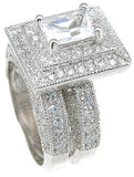 925 sterling silver rhodium finish cz antique style wedding set ring antique style 2 1 2 ct