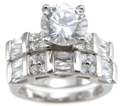 925 sterling silver rhodium finish cz brilliant baguettes fashion wedding ring