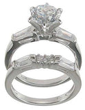 925 sterling silver rhodium finish cz fashion engagement set ring tiffany style