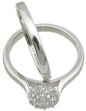 925 sterling silver halo engagement ring set 1 2 ct