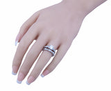 3 4ct brilliant 925 silver sterling couture wedding ring set