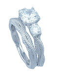 1 25ct brilliant 925 silver braid sterling couture wedding ring set