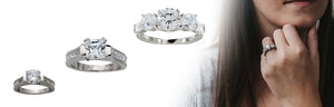 sterling silver  engagement rings with diamonds - for sale to order online - buy now