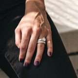 925 Sterling Silver Rhodium Finish CZ Princess Wedding Set Ring - 6x6 - 2 ct