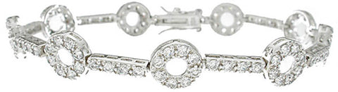 925 sterling silver platinum finish antique style pave tennis bracelet