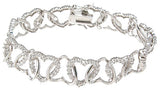 925 sterling silver rhodium finish cz heart fashion bracelet