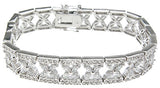 925 sterling silver rhodium finish cz marquise antique style bracelet