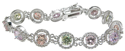 925 sterling silver rhodium finish cz fashion bracelet 6 ct