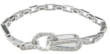 925 sterling silver rhodium finish cz fashion bracelet 1 5 ct