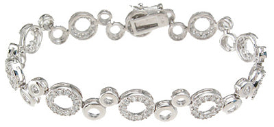925 sterling silver rhodium finish cz fashion bracelet 1 ct