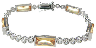 925 sterling silver rhodium finish cz fashion bracelet 8 ct