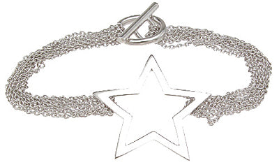 925 sterling silver rhodium finish star bracelet