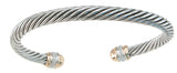 925 sterling silver rhodium finish fashion cuff bangle