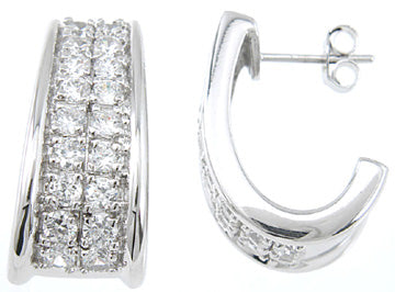 925 sterling silver platinum finish fashion pave earrings 1 5 ct