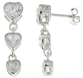 925 sterling silver platinum finish fashion earrings 1 5 ct