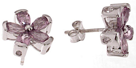 925 sterling silver platinum finish earrings 2 ct