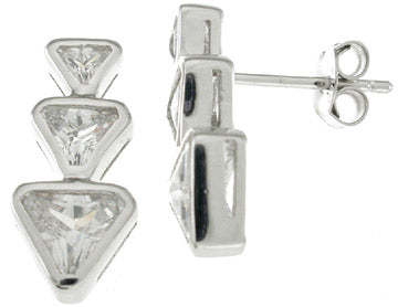 925 sterling silver earrings 2 ct
