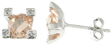 925 sterling silver platinum finish stud earrings