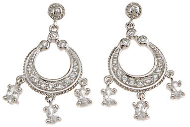 925 sterling silver rhodium finish chandelier antique style earrings