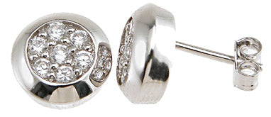 925 sterling silver rhodium finish cz brilliant stud earrings