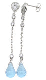 925 sterling silver rhodium finish marquise tiffany style bezel earrings