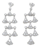 925 sterling silver antique style pave earrings 1 ct