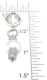 925 sterling silver rhodium finish emerald cut fashion bezel earrings