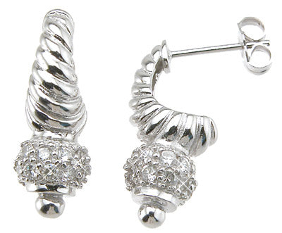 925 sterling silver fashion pave earrings 1 2 ct