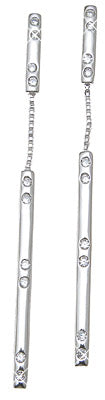 925 sterling silver rhodium finish fashion earrings 1 4 ct