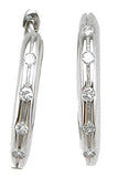 925 sterling silver rhodium finish brilliant huggies pave earrings